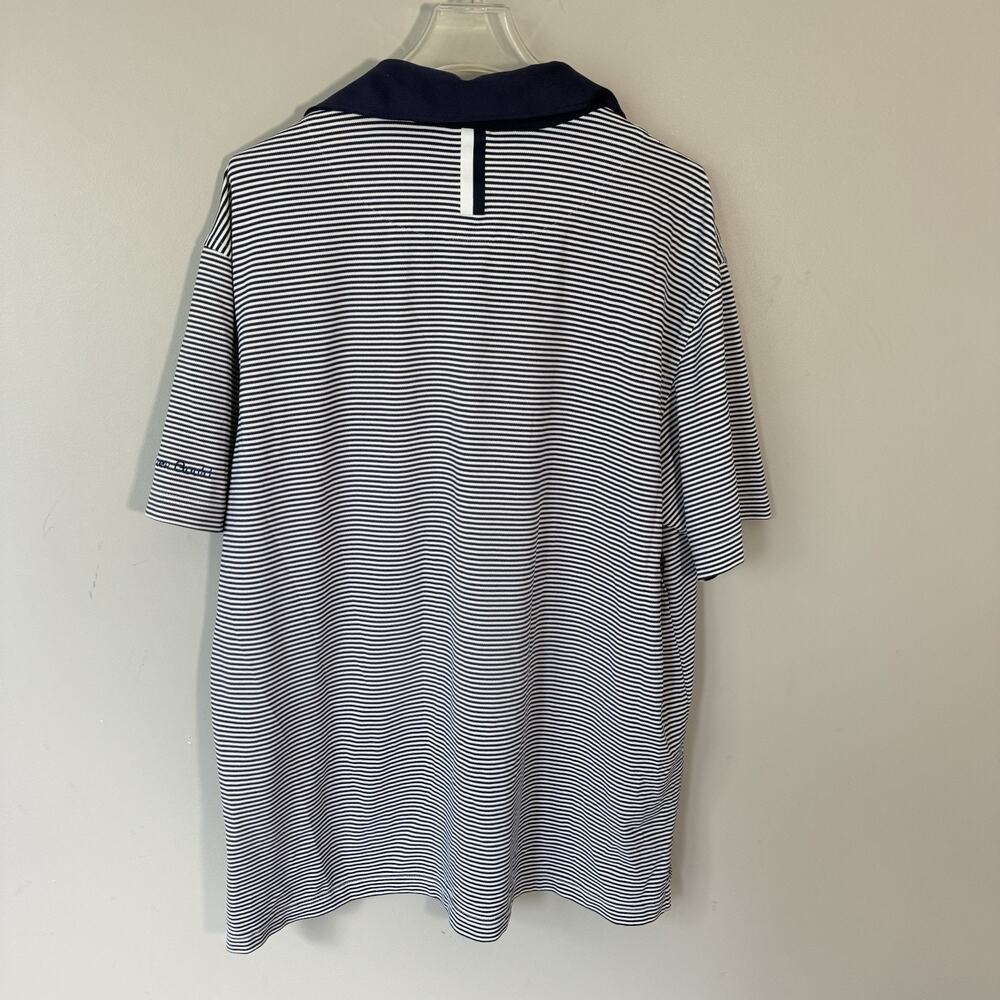 Rhoback Polo Shirt Mens L Blue White Striped Performance Golf Stephen Gould - Picture 4 of 5